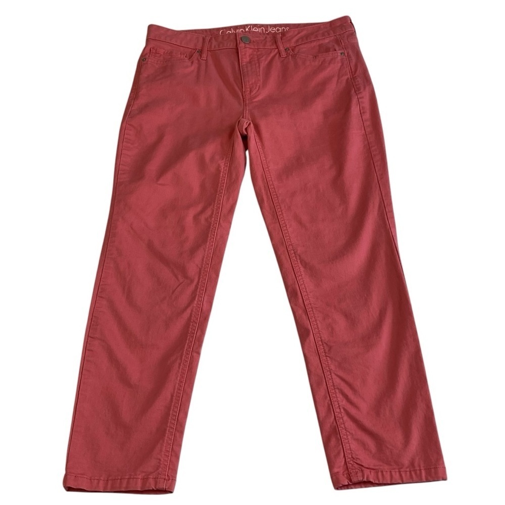 Calvin Klein Women’s Pink/Salmon Mid-rise Capri Pants- Sz 8